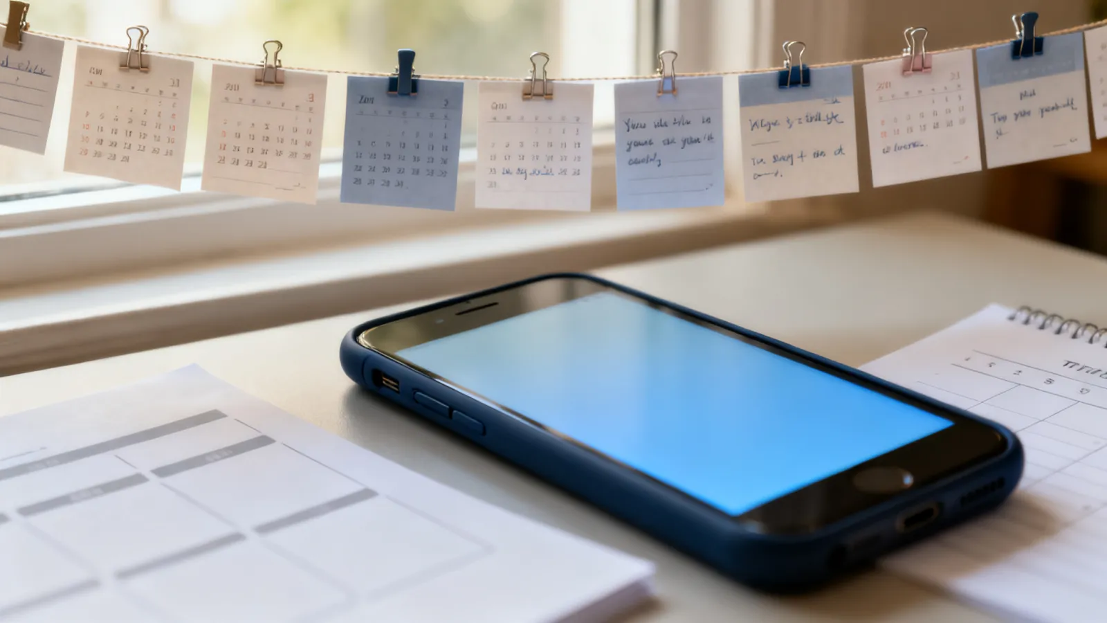 A timeline of dates and messages pinned in order